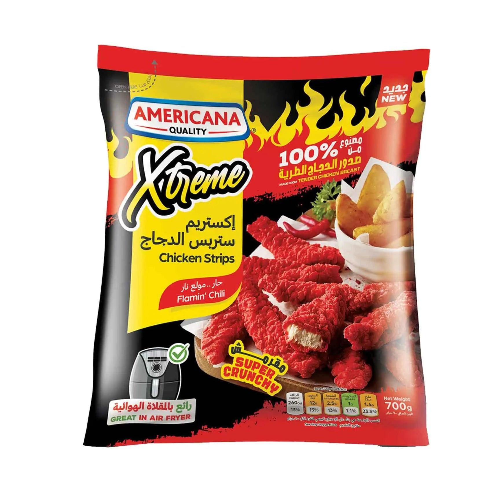 Americana Ztreme Chicken Strips Flamin Chili 700Gm