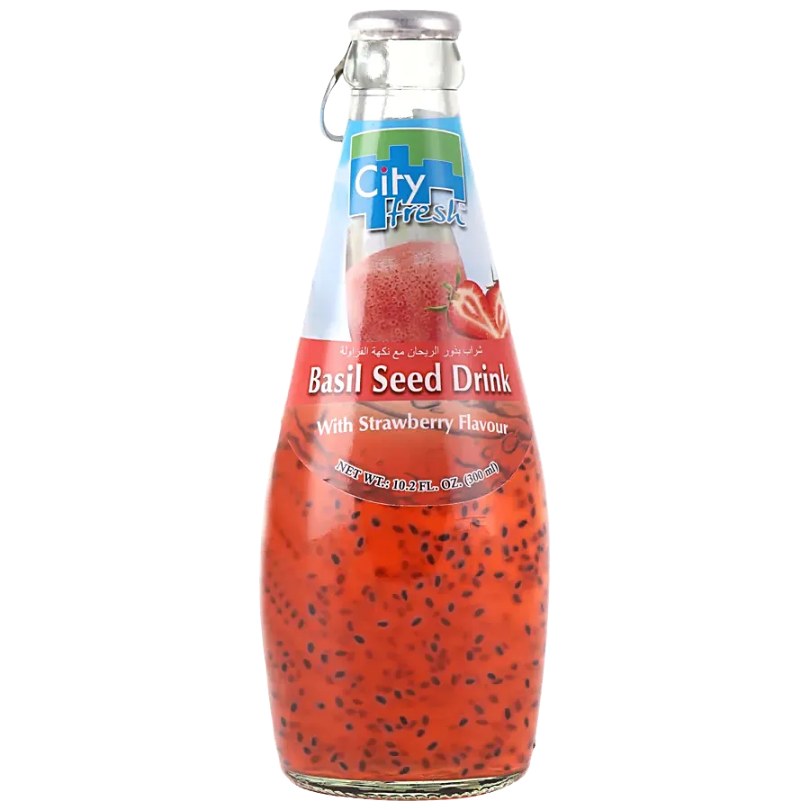 City Fresh Basil Seed In Strawberry Juice 290ML