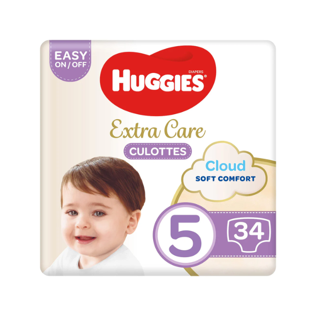 HUGGIES EXTRA CARE CULOTTES 34 SIZE 5