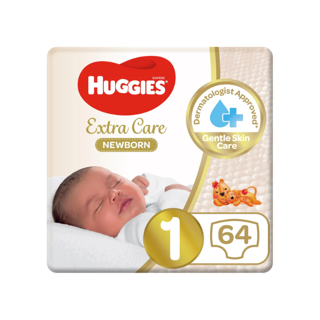 HUGGIES EXTRA CARE NEW BORN SIZE 1 64