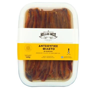Hellas Meze Anchovies Fillets In Sunflower Oil 150 g