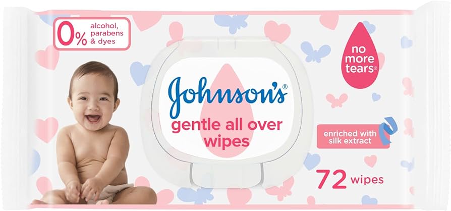 JOHNSONS GENTLE ALL OVER WIPES 72WIPES