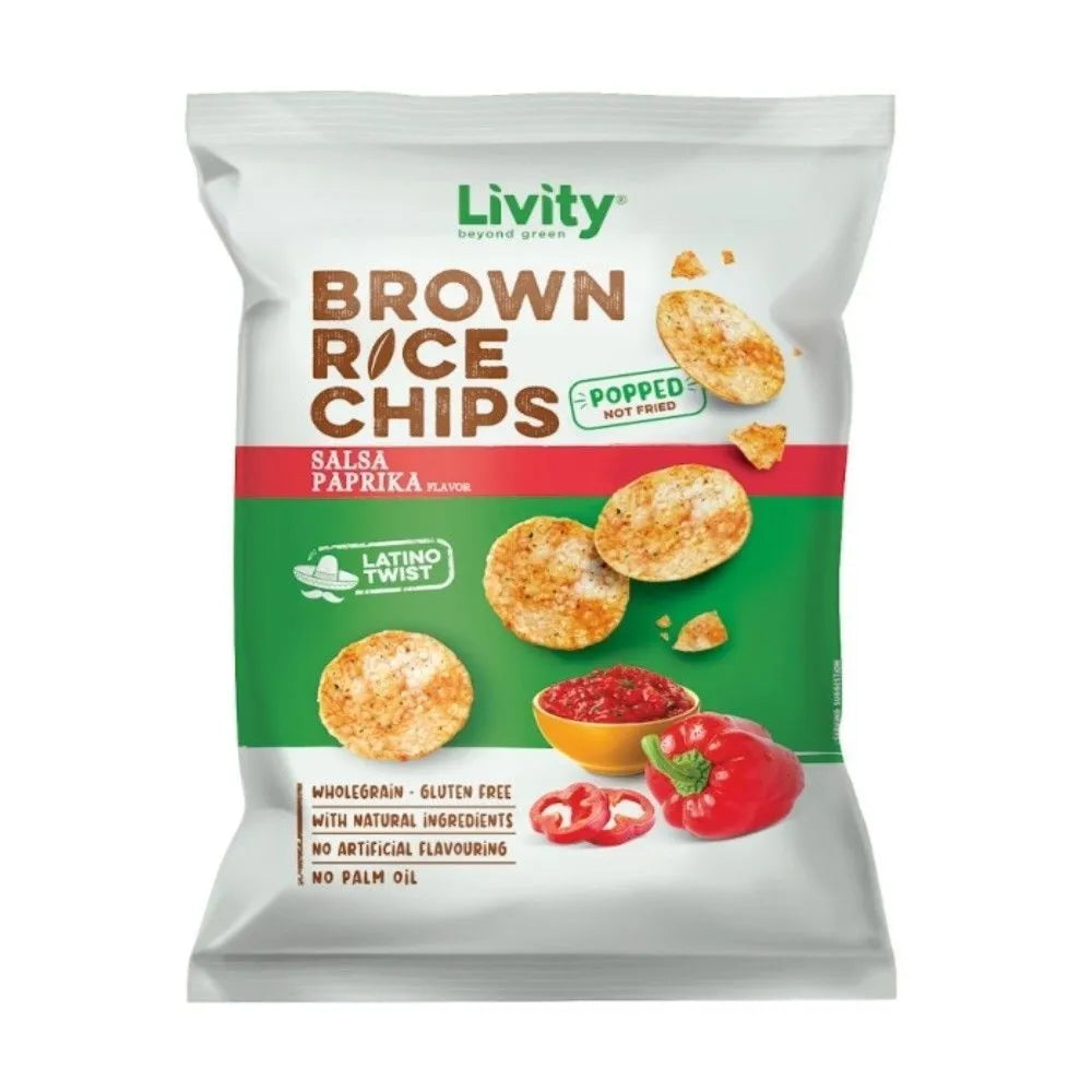 Livity Brown Rice Chips Salsa Paprika 60gm