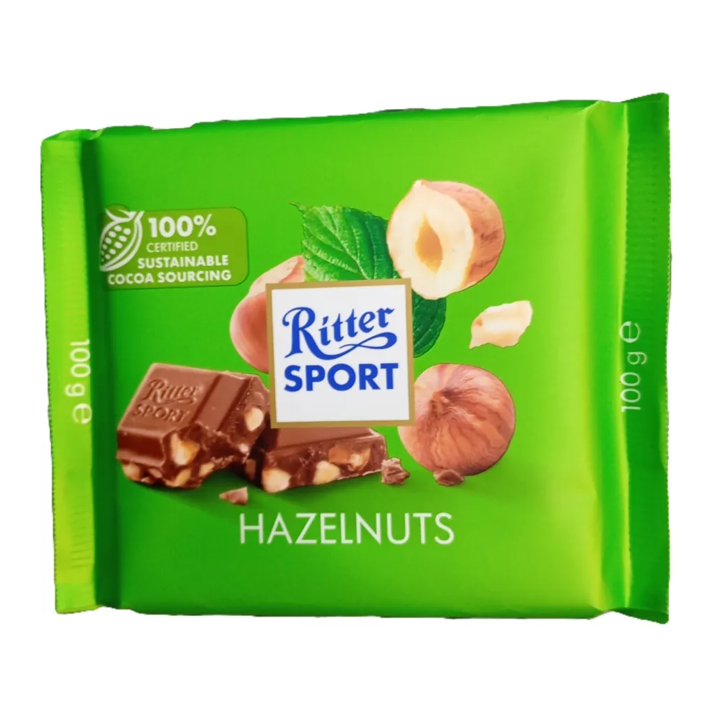 Ritter Sport Milk Chocolate Chopped Hazelnut, 100g