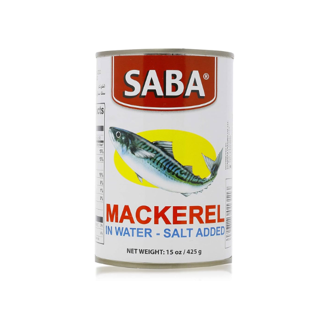 SABA MACKEREL IN WATER SALTED ADDED -200 GM