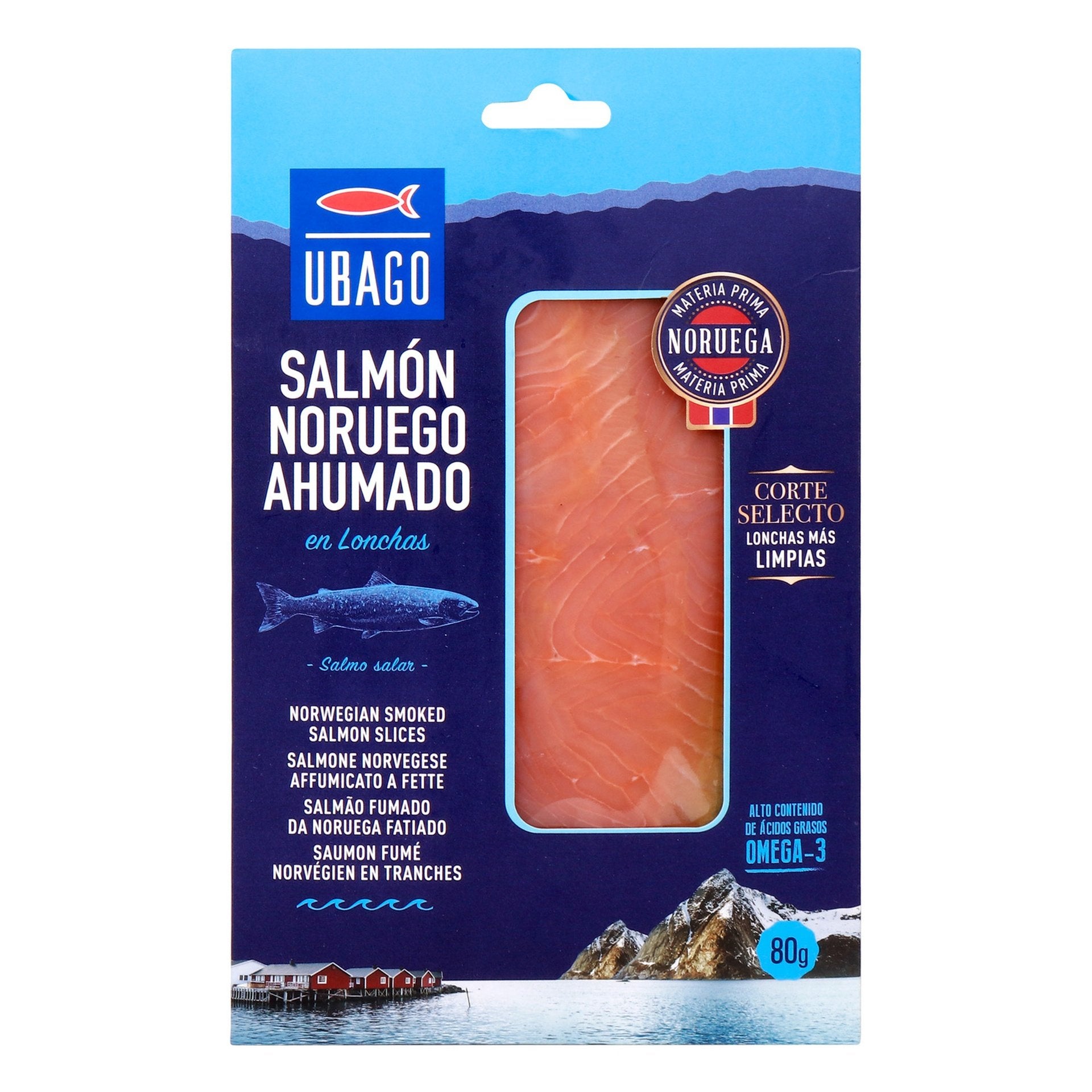 Ubago Norwegian Smoked Salmon Slices 80 g