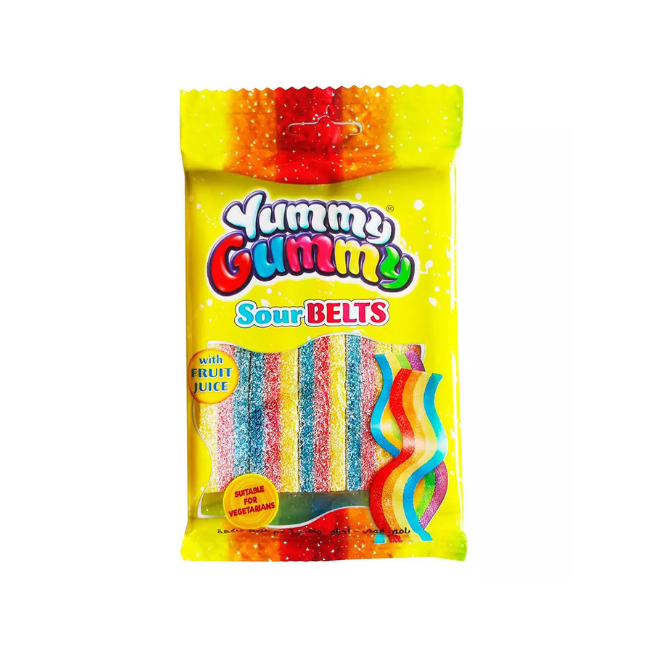 Yummy GummyFruit Juice Sour Belts 100g