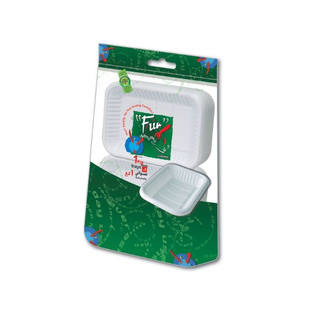 Fun Rectangular Plastic Tray No.1 - White 1Kg Disposable Tableware Pinoygrocers