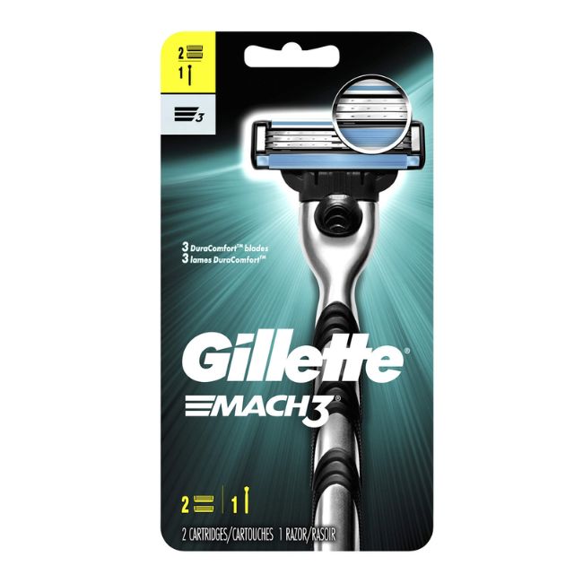 Gillette Mach3 Men's Handle + 2 Blades Shaving & Hair Removal Pinoygrocers