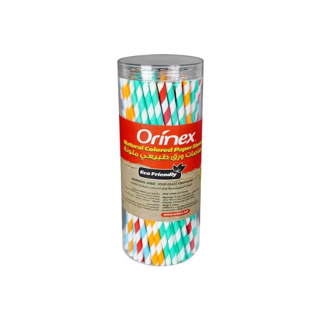 Orinex Natural Paper Colour Straw, 100 Pieces Disposable Tableware Pinoygrocers
