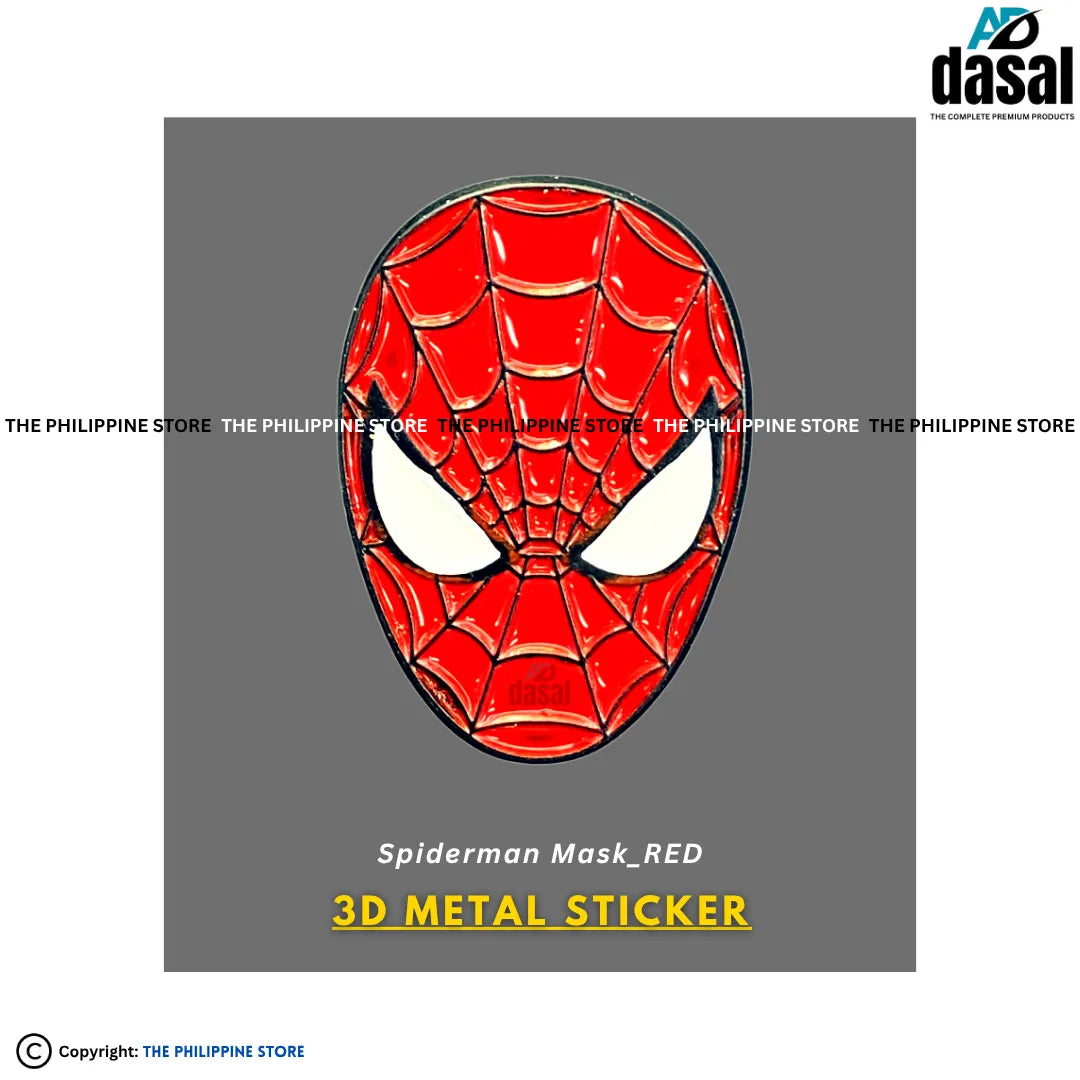 3D Metal Sticker- Spiderman Mask_Red