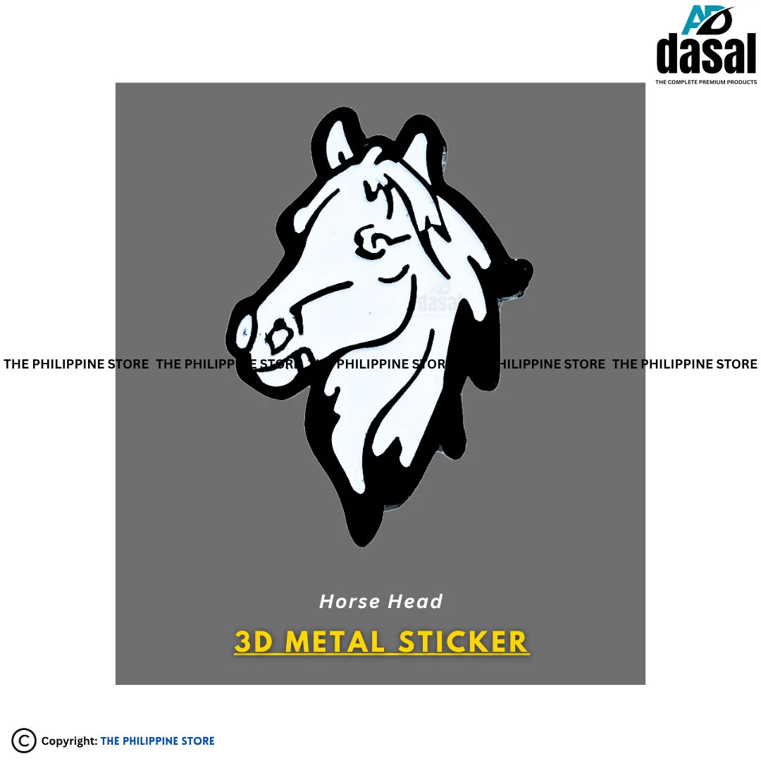 3D Metal Sticker- Horse Head