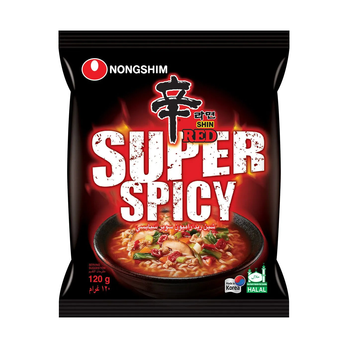 Nongshim Shin Red Super Spicy Noodles, 120G