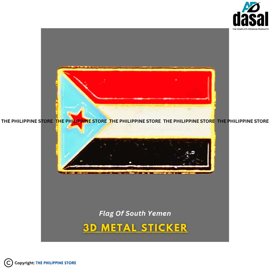 3D Metal Sticker- Flag Of South Yemen