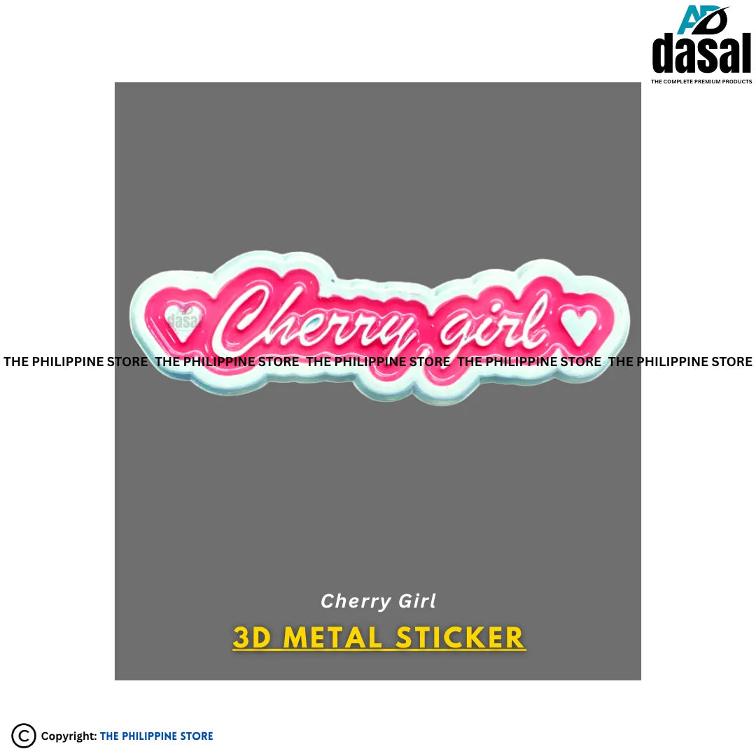 3D Metal Sticker- Cherry Girl