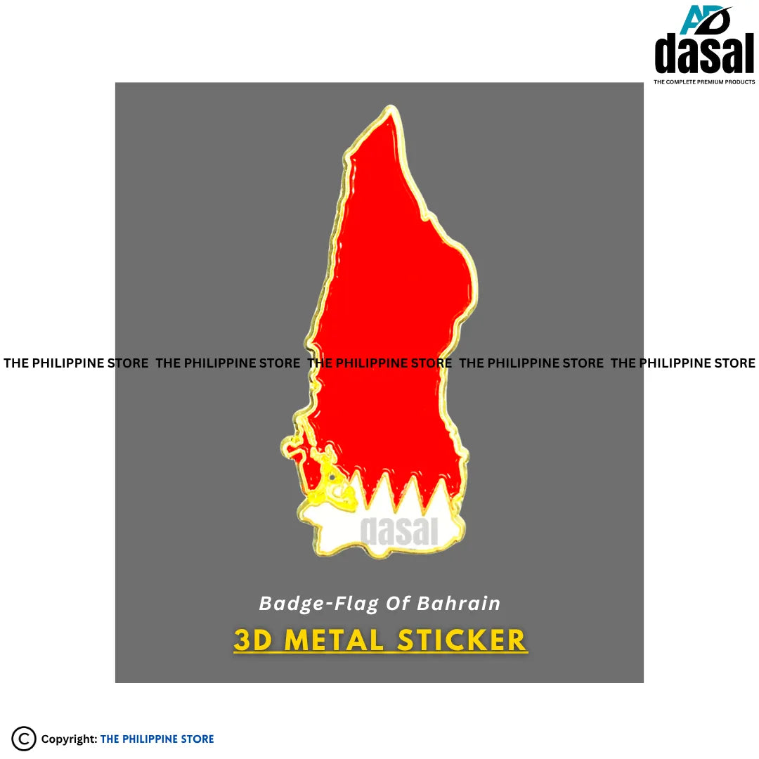 3D Metal Sticker- Badge-Flag Of Bahrain