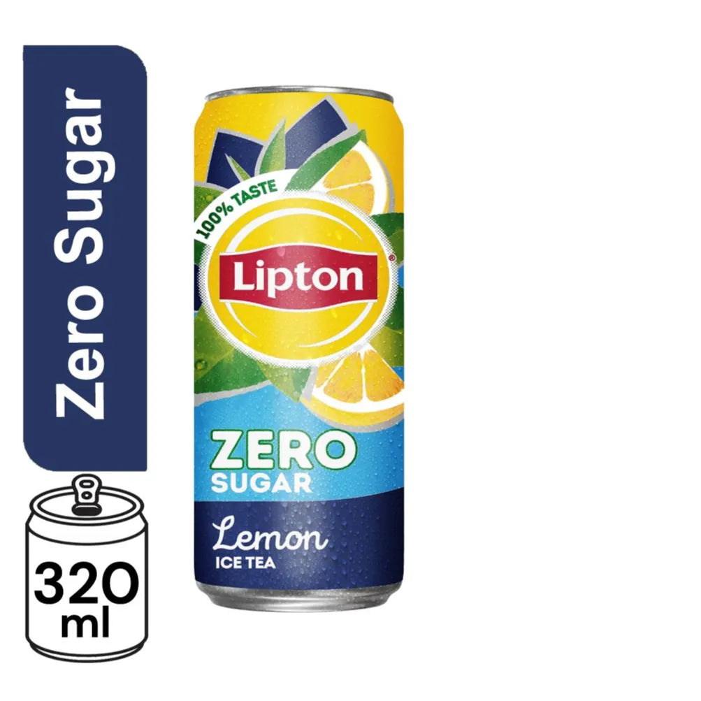 Lipton Lemon Zero Sugar Ice Tea Can, 320ml