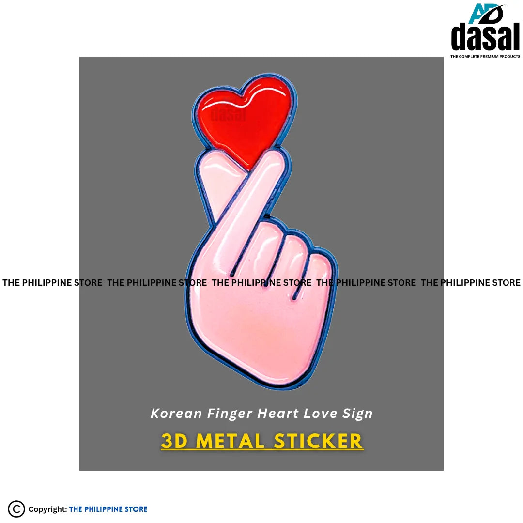 3D Metal Sticker- Korean Finger Heart Love Sign