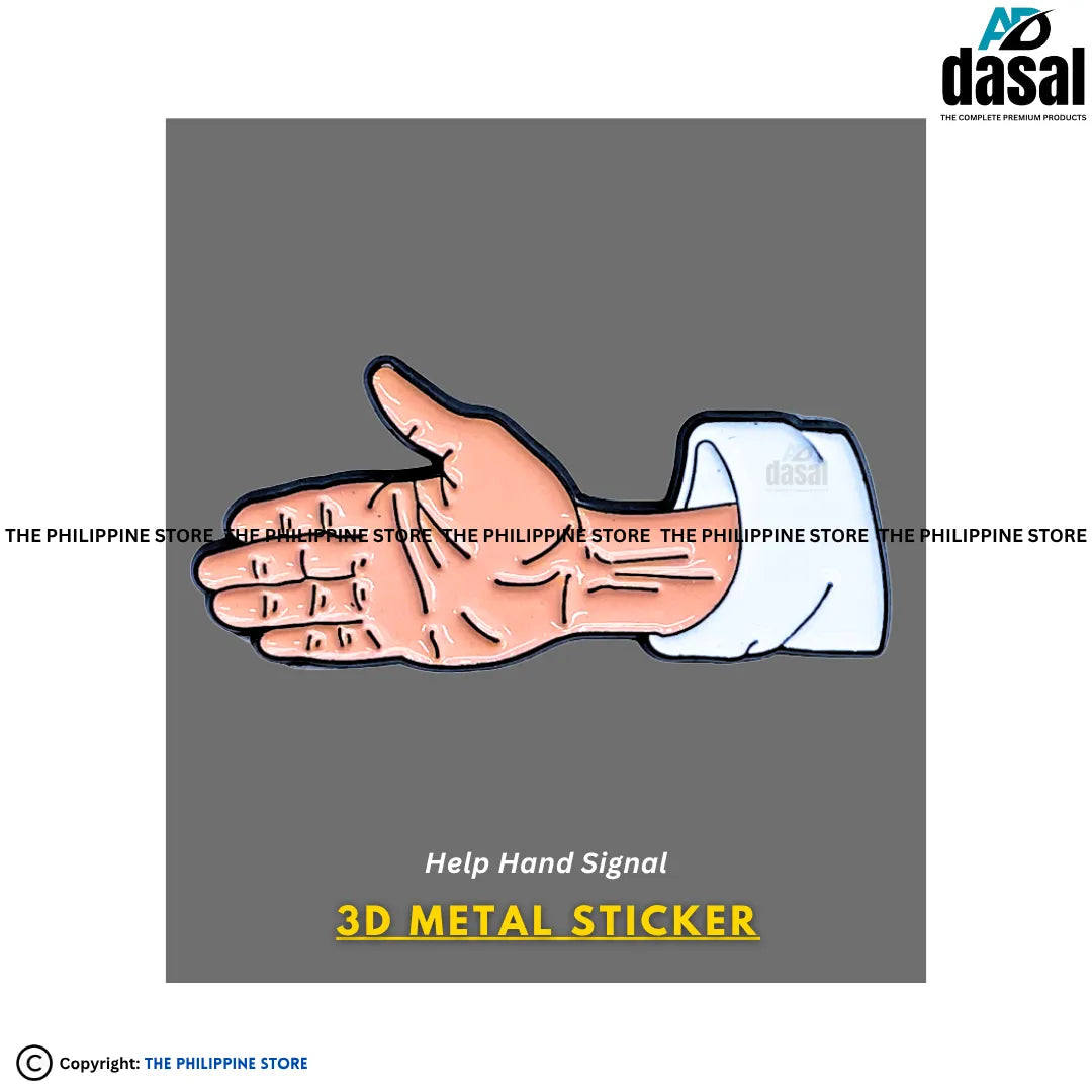 3D Metal Sticker- Help Hand Signal