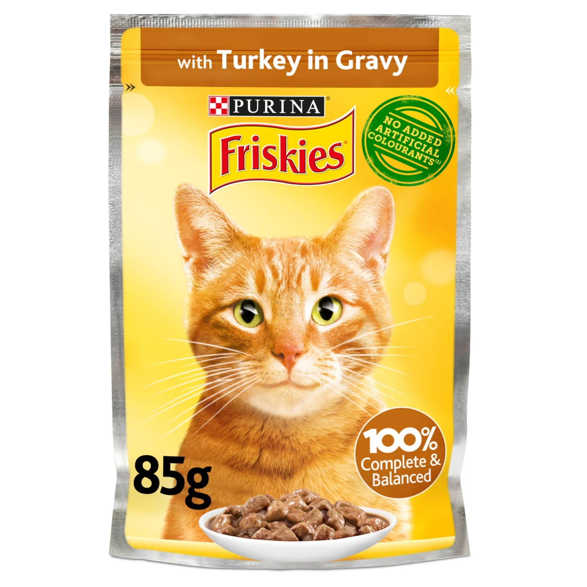 Purina Friskies Turkey Chunks In Gravy Wet Cat Food Pouch 85 G
