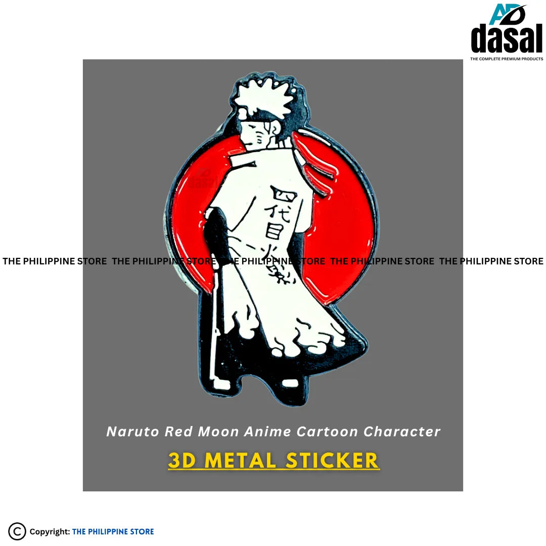 3D Metal Sticker- Naruto Red Moon Anime Cartoon Character