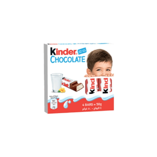 KINDER CHOCOLATE MILK COCOA 4 BAR 50 GM