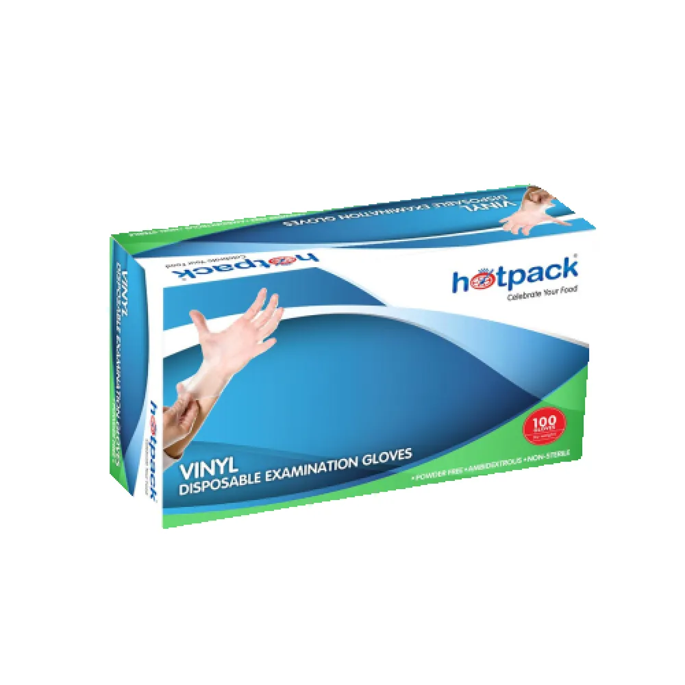 Hotpack Clear Powder Free Vinyl Gloves Small 100pcs