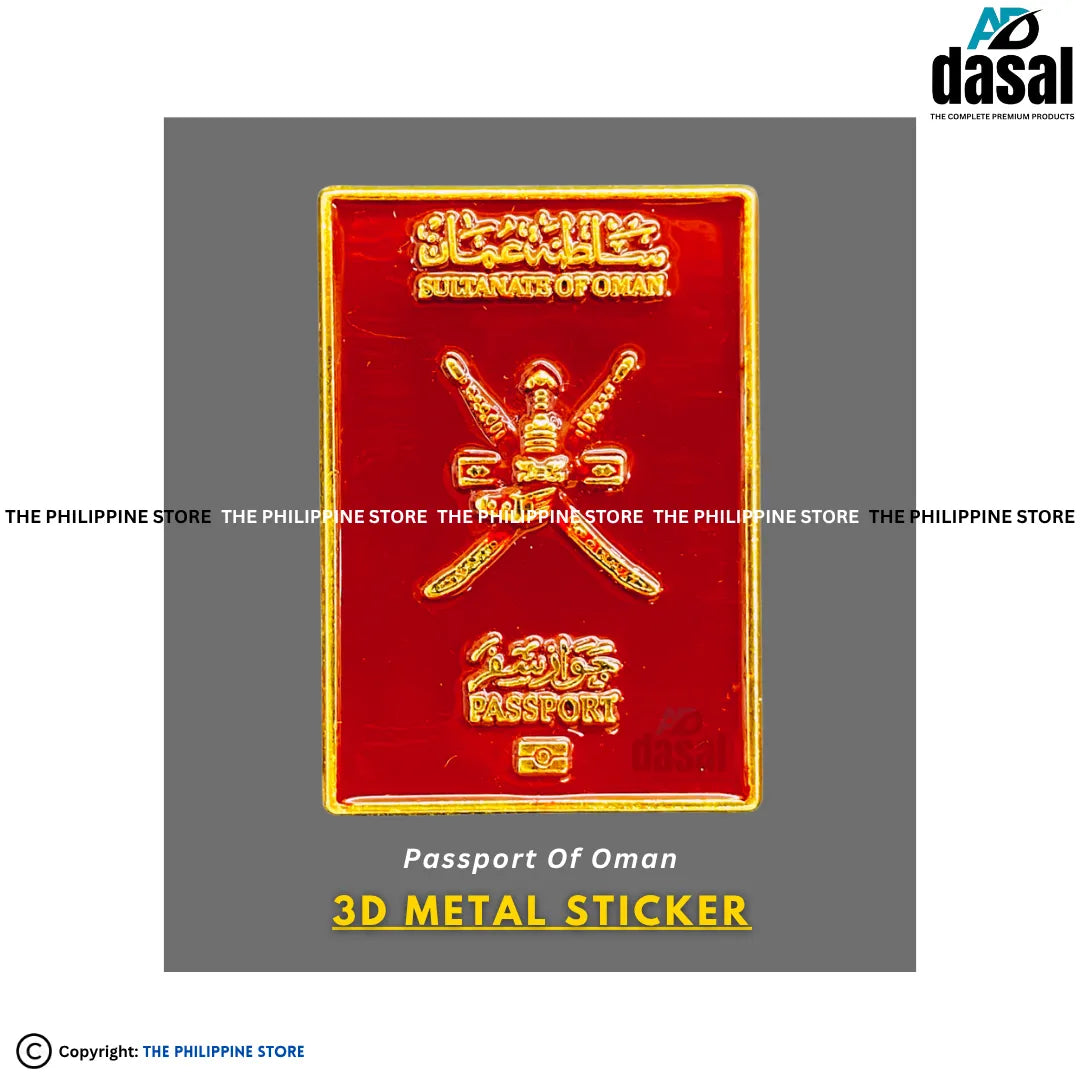 3D Metal Sticker- Passport Of Oman