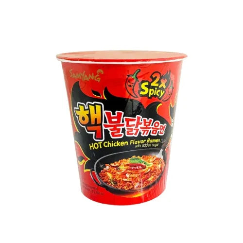Samyang Buldak 2X Spicy Hot Chicken Flavor Ramen Stir Fried Noodles Cup, 70G