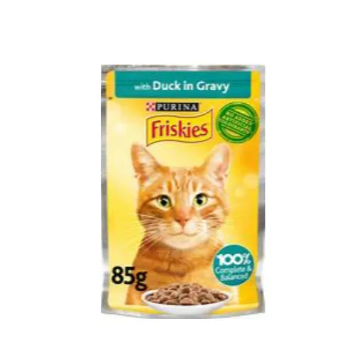 Purina Friskies Duck Chunks In Gravy Wet Cat Food Pouch 85 G