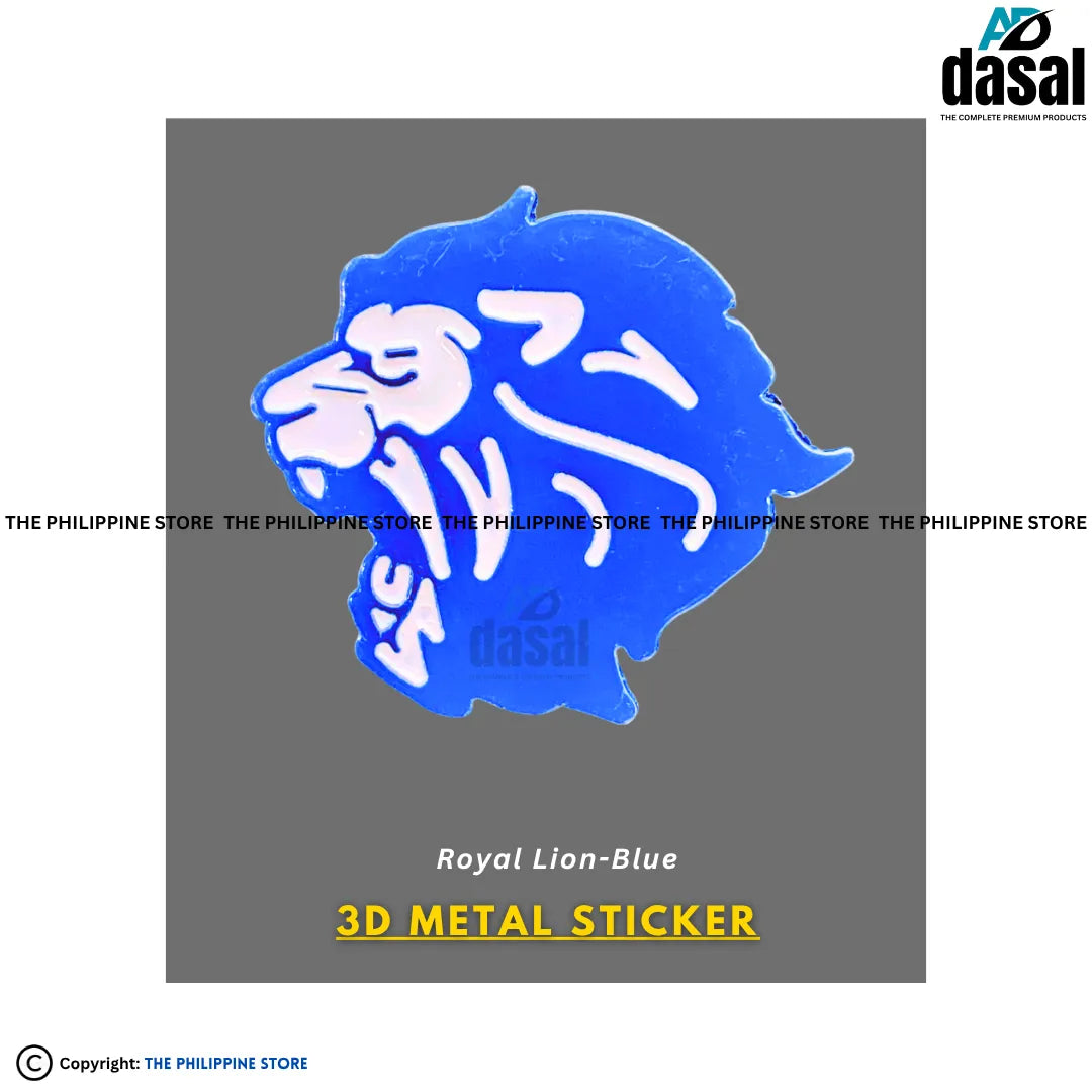 3D Metal Sticker- Royal Lion-Blue