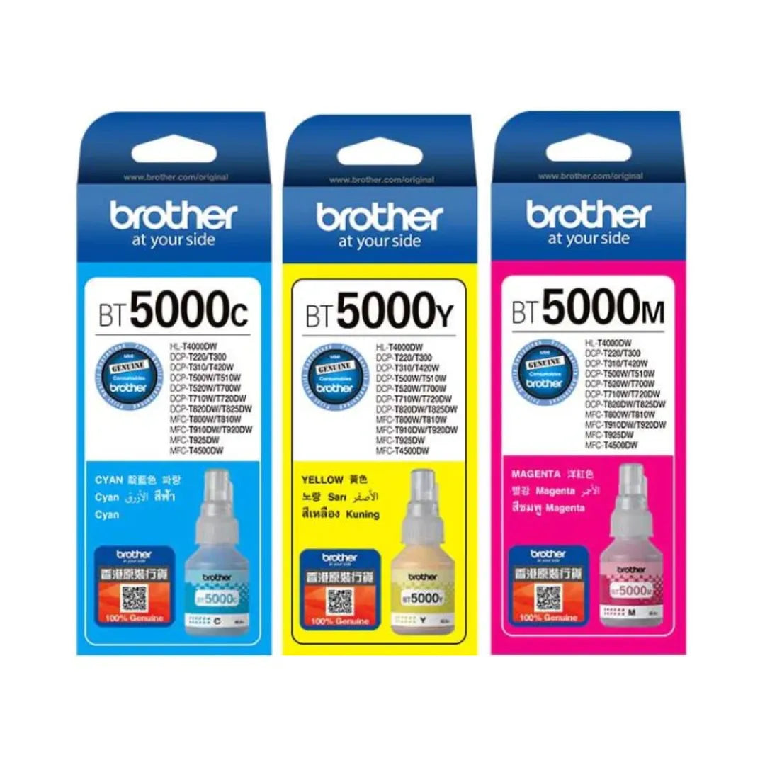 Brother 5000 Cyan + Magenta + Yellow Ink Bottle (Multi Value Combo Pack) 5000 Cmy