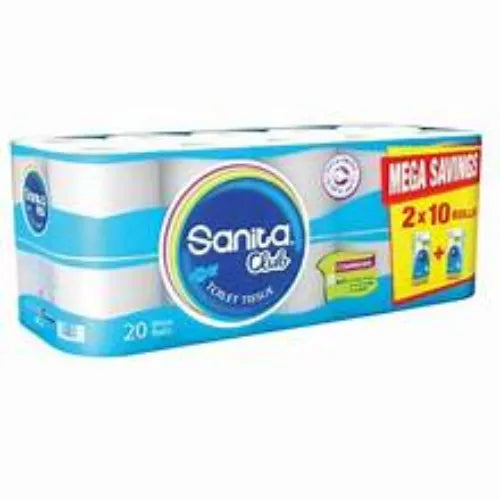 Sanita Club Toilet Paper (16+4) Roll, 2 Ply, 200 Sheets