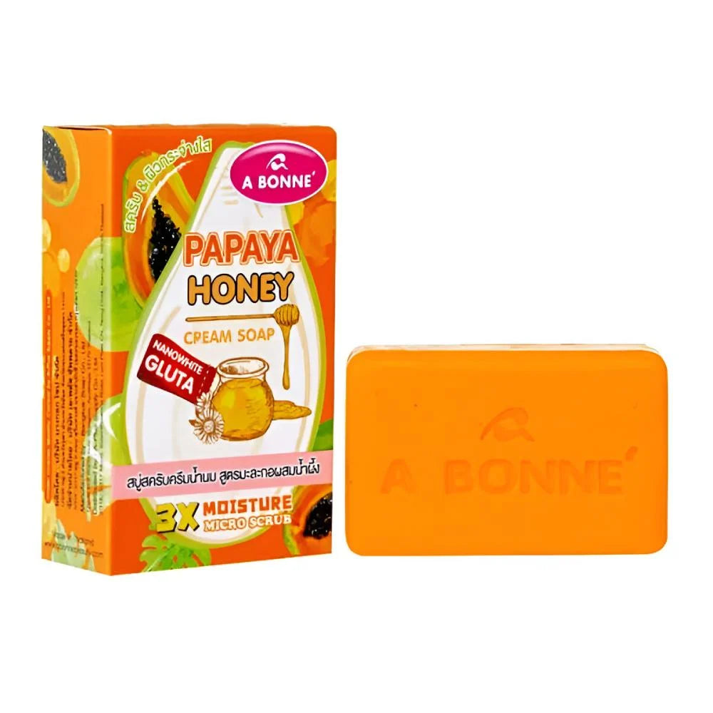 A Bonne Cream Soap Bar 3in1 Papaya, Honey & Vitamin C 90g