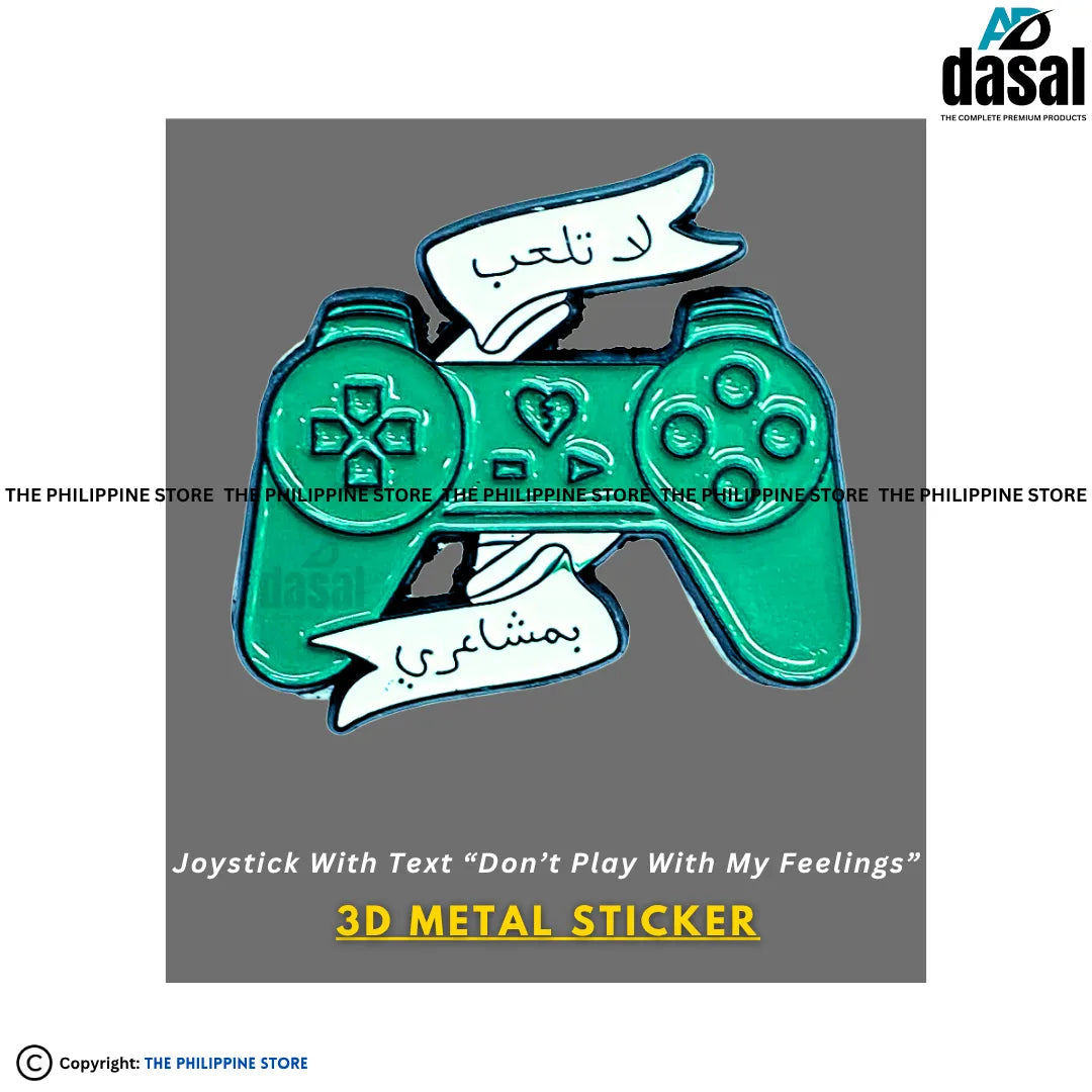 3D Metal Sticker- Joystick With Text Don’T Play With My Feelings