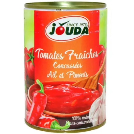 Jouda Tomates Fraiches Concassees Ail Et Piments 400g