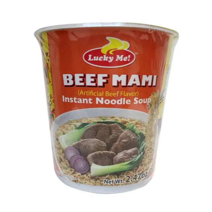 Lucky Me Beef Mami Instant Cup Noodles Soup, 70G