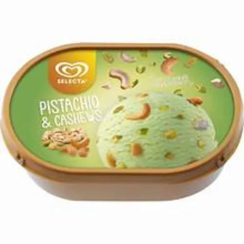 Selecta Pistachio & Cashews Ice Cream Tub 750Ml