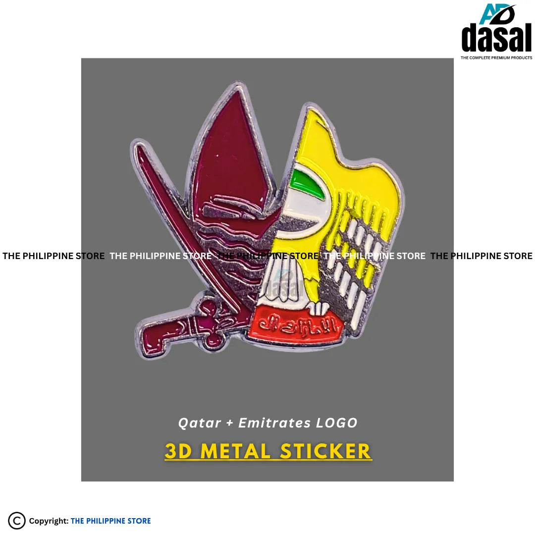 3D Metal Sticker- Qatar + Emitrates Logo