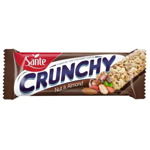 Sante Nuts And Almonds With Chocolate Coating Crunchy Bar, 40g