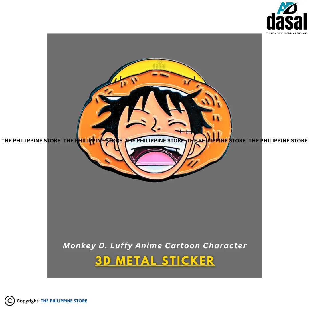 3D Metal Sticker- Monkey D. Luffy Anime Cartoon Character