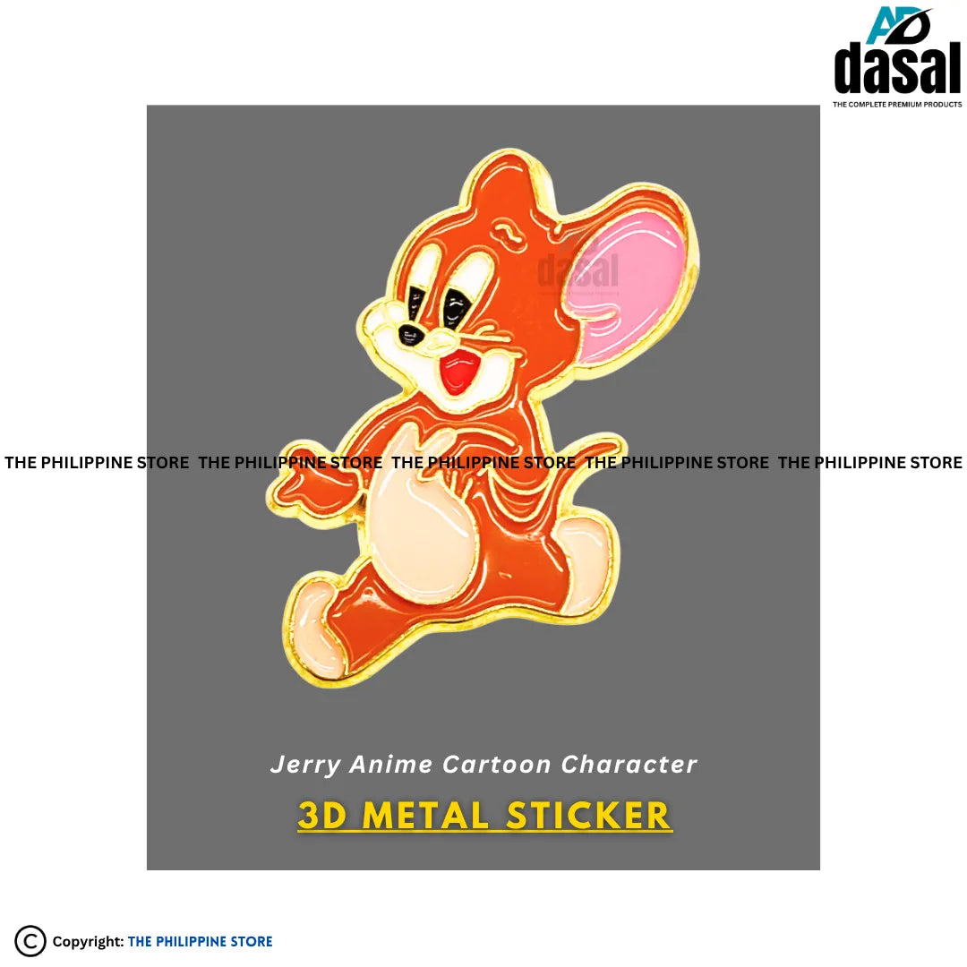 3D Metal Sticker- Jerry Anime Cartoon Character