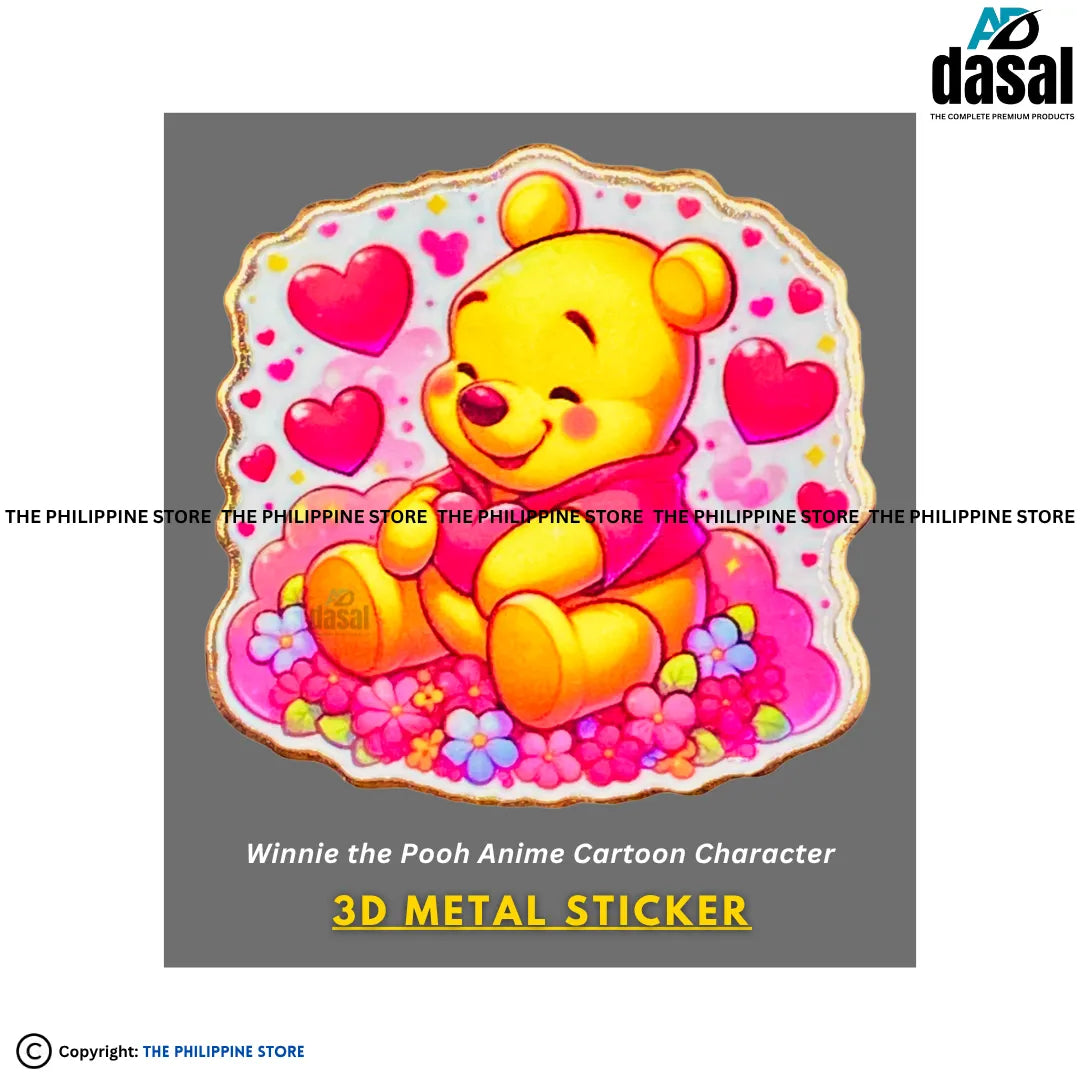 3D Metal Sticker- Winnie The Pooh Anime Cartoon Character
