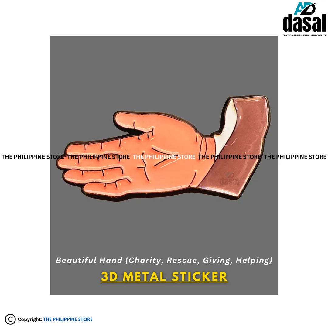 3D Metal Sticker- Beauiful Male Hand (Helping Mentality)