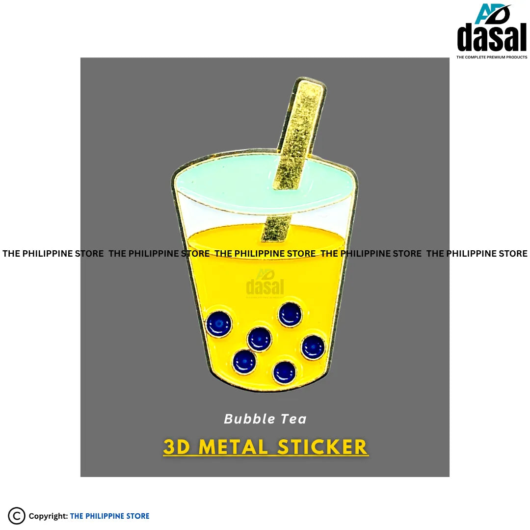 3D Metal Sticker- Bubble Tea