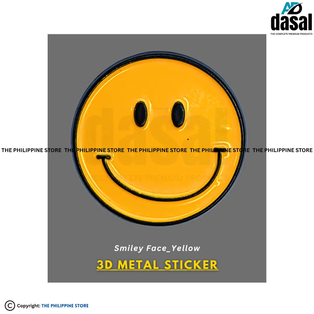 3D Metal Sticker- Smiley Face_Yellow