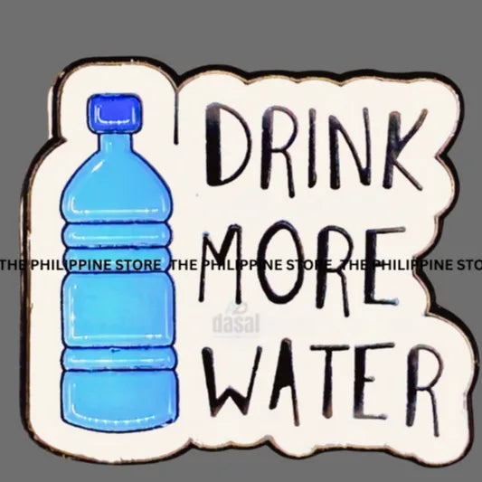 3D Metal Sticker- Drink More Water