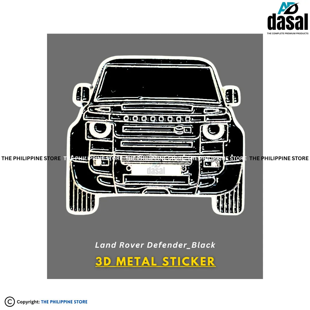 3D Metal Sticker- Land Rover Defender_Black