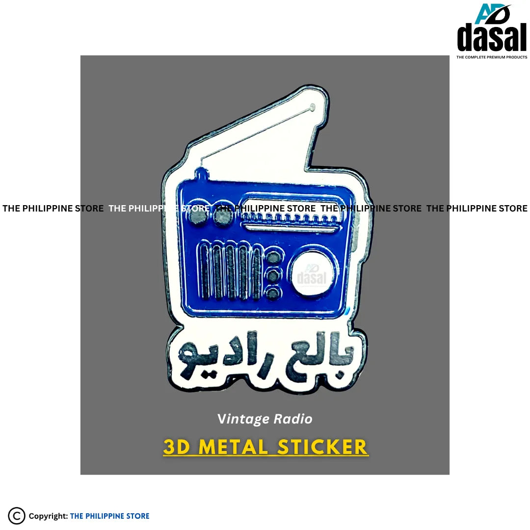 3D Metal Sticker- Vintage Radio
