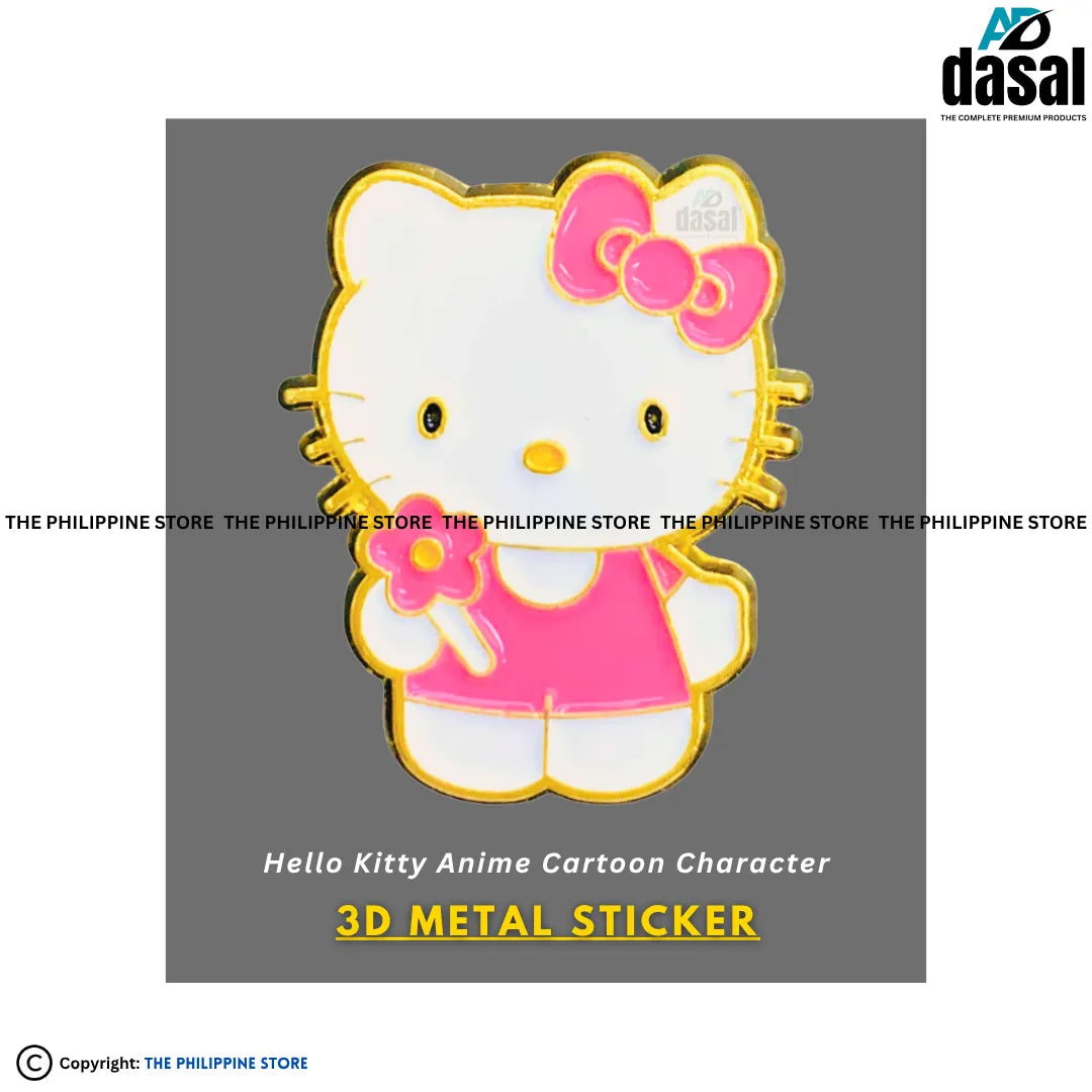 3D Metal Sticker- Hello Kitty Anime Cartoon Character_Pink